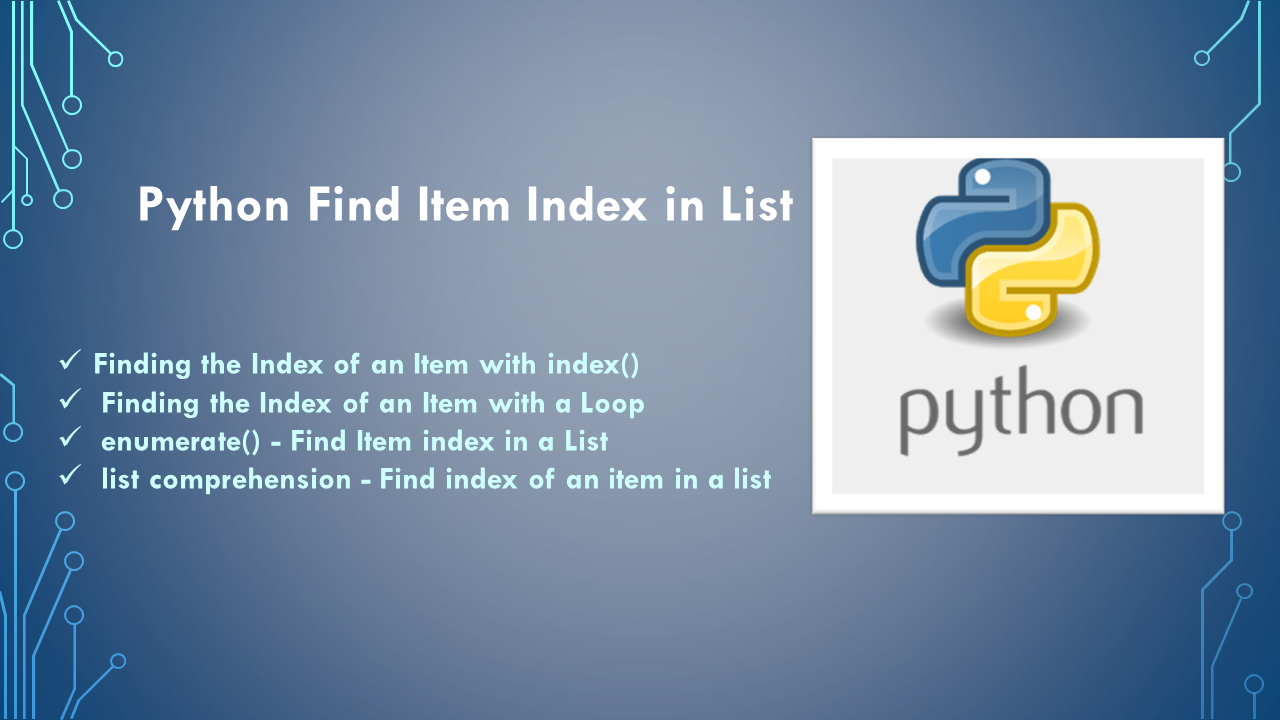 python3 index of item in list