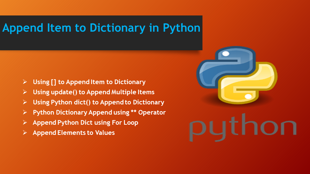 Read more about the article Append Item to Dictionary in Python