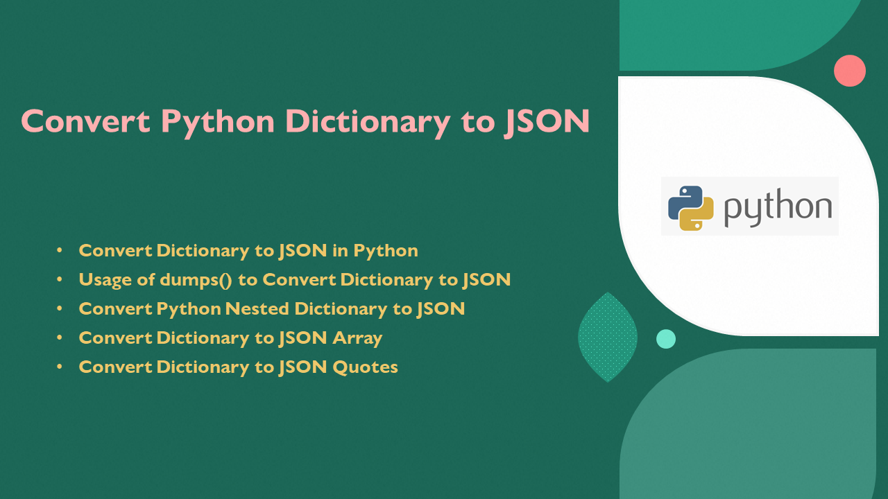 Read more about the article Convert Python Dictionary to JSON