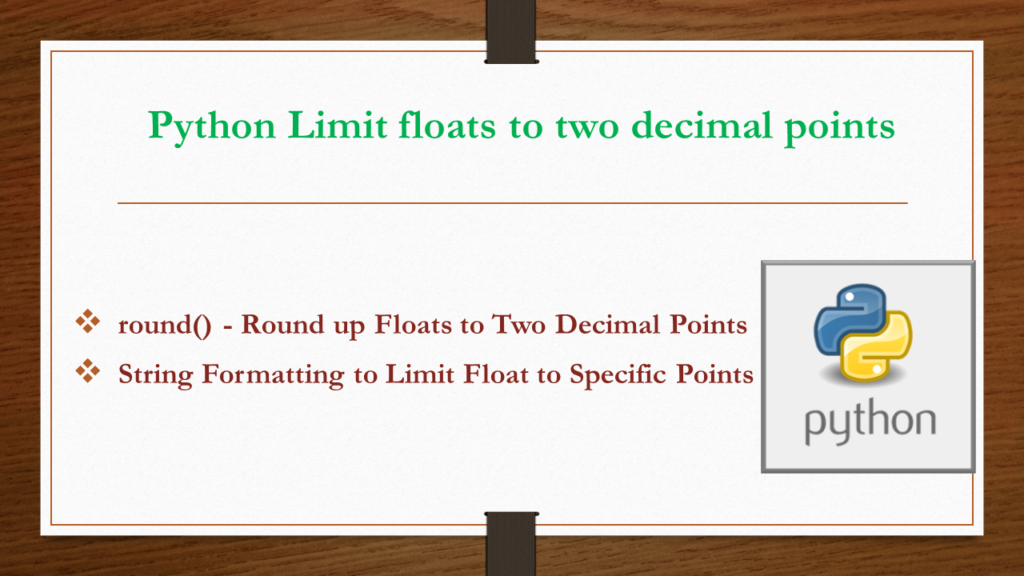 Limit To 2 Decimals Python