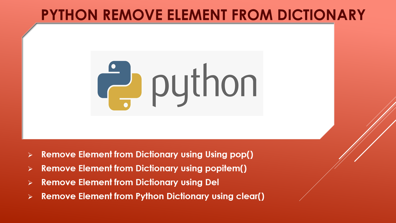 Read more about the article Python Remove Element from Dictionary