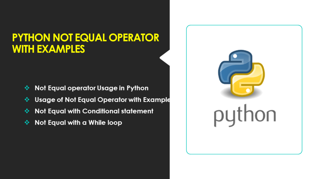 not equal to in python