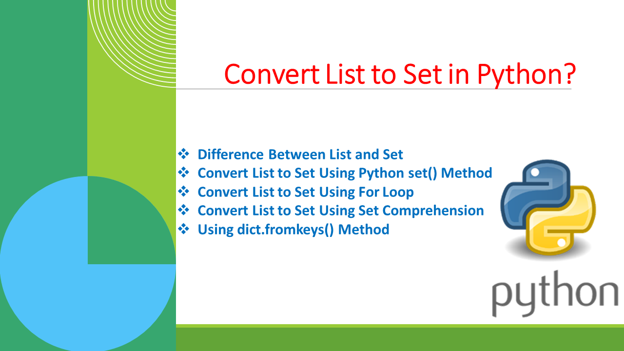 Read more about the article Convert List to Set in Python?