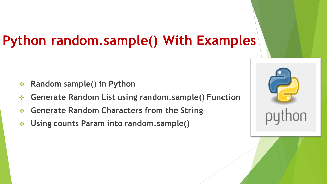 Read more about the article Python random.sample() With Examples