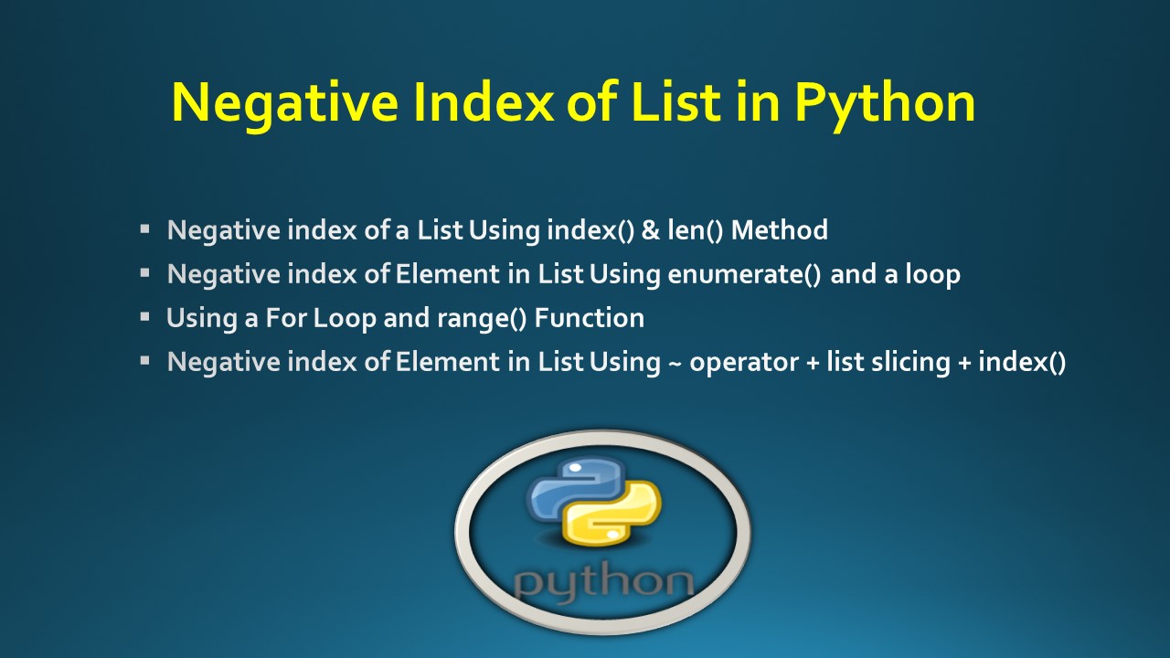 Negative Index of List in Python - Spark By {Examples}