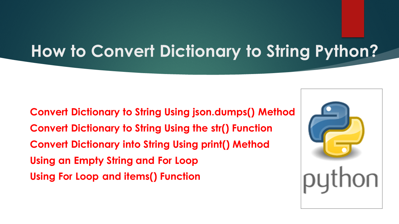Read more about the article How to Convert Dictionary to String Python?