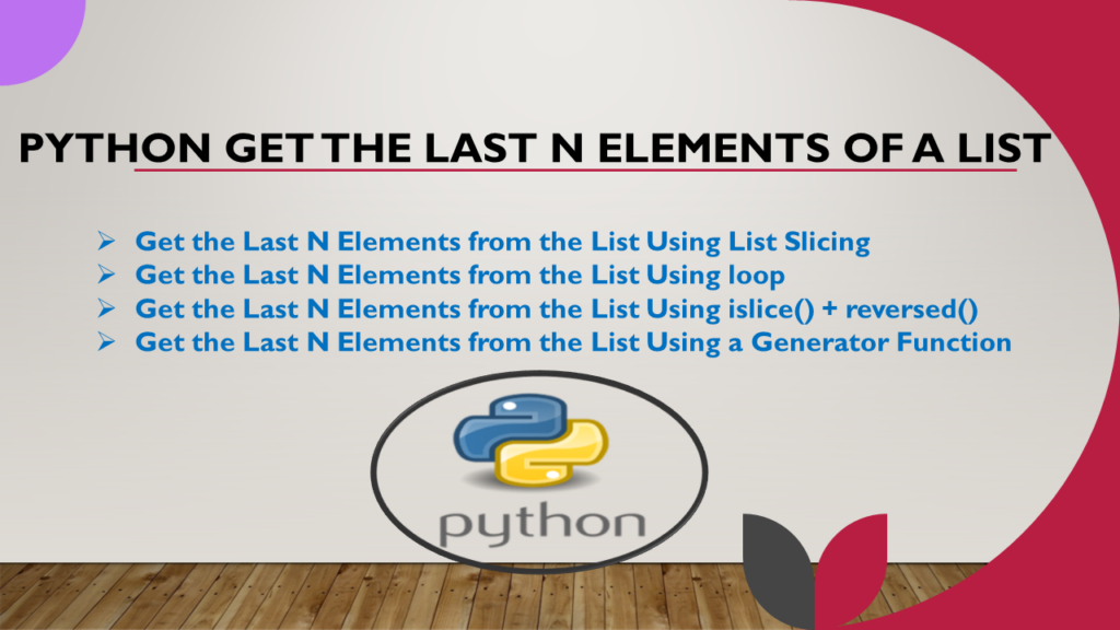 Python Get the Last N Elements of a List - Spark By {Examples}
