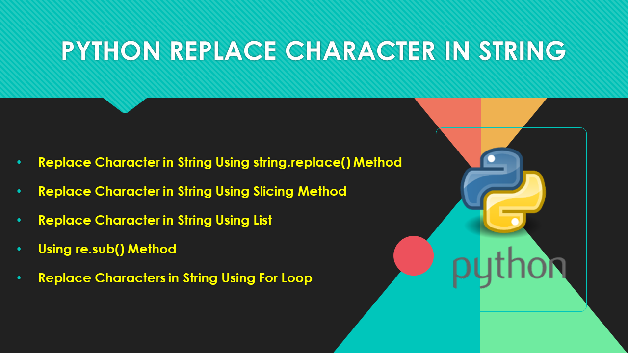 Read more about the article Python Replace Character in String