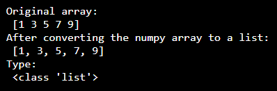  convert numpy array list