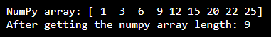 NumPy array length