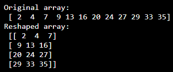 NumPy array reshape