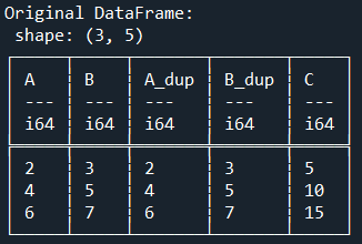 polars remove duplicate columns 
